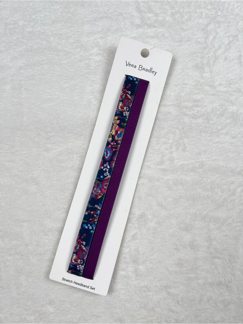 Vera Bradley Stretch Headband Set Floral Purple Elastic Hair Accessories NWT - Picture 1 of 3